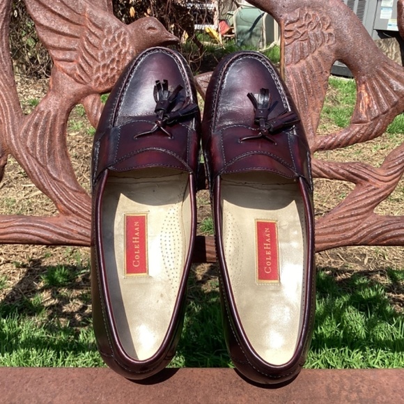 Cole Haan Mahogany Brown Leather Tassel Loafers - Picture 6 of 9